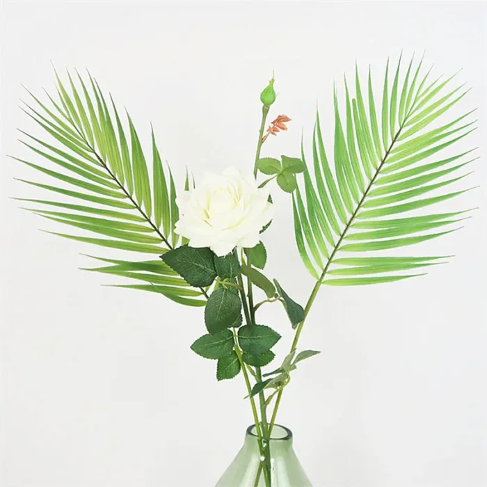 Artificial Single Palm Leaf Fake Tropical Plants Simulation Monstera Branch Flower Arrangement Accessori Hotel Home House Decor - Image 6