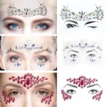 3D Sexy Face Tattoo Stickers Shiny Face Decoration Glitter Fake Tattoo Rhinestones Trendy Acrylic Drill Temporary Tattoo Sticker - Image 4
