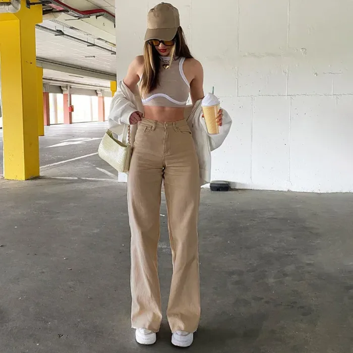 Fashion Loose y2k Jeans Women High Waist Stretch Wide Leg Femme Trousers Casual Comfort Denim Mom Pants 2021 Washed Jean Pants - Image 3