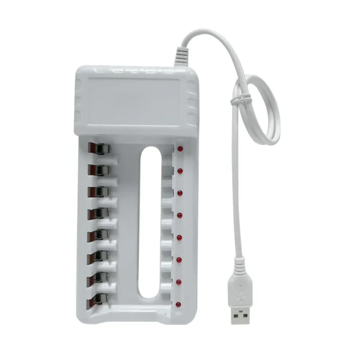 PUJIMAX  Battery Charger USB Output 8 slots Charger For AA/AAA Ni-Cd Rechargeable Batteries For remote control microphone camera - Image 2