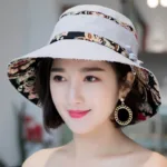 W85 Hat Women's Simple Fashion Ethnic Style Sun Hat Diagonal Wide Brim UV Protection Basin Hat Cotton Hat - Image 9