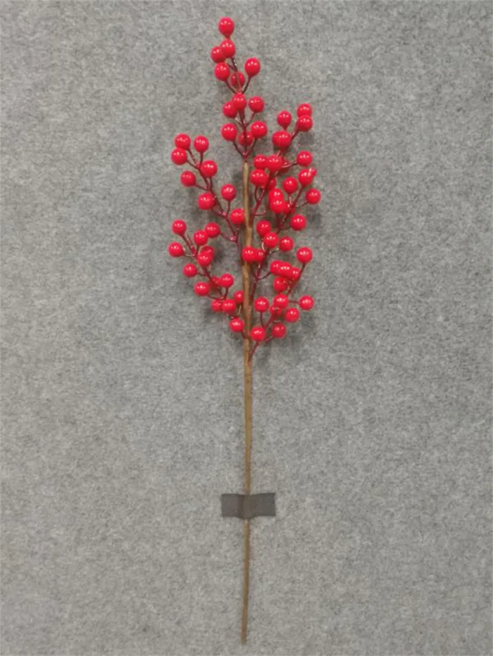 Artificial Holly Berry Red Fruits Branch, Christmas Decoration, Spring Festival, New Year, Home, 12 Fork, 2021 - Image 7