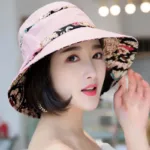 W85 Hat Women's Simple Fashion Ethnic Style Sun Hat Diagonal Wide Brim UV Protection Basin Hat Cotton Hat