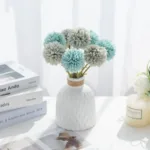 5Pcs Silk Ball Chrysanthemum Wedding Artificial Flower Christmas Decor Vase for Home Scrapbooking Flower Arrangement Accessories - Image 3