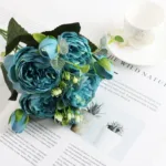 1 Bundle Silk Peony Bouquet Home Decoration Accessories Wedding Party Scrapbook Fake Plants Diy Pompons Artificial Roses Flowers - Image 13