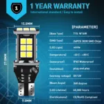 LED Reverse Light W16W Bulbs On Cars Accessories Decoration Automotive Goods For Renault megane 3 2 4 Duster Clio Captur Ssport - Image 2