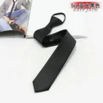 5cm Pre-tied Neck Tie Mens Skinny Zipper Ties Red Black Blue Solid Color Slim Narrow Bridegroom Party Dress Necktie Student Girl - Image 9