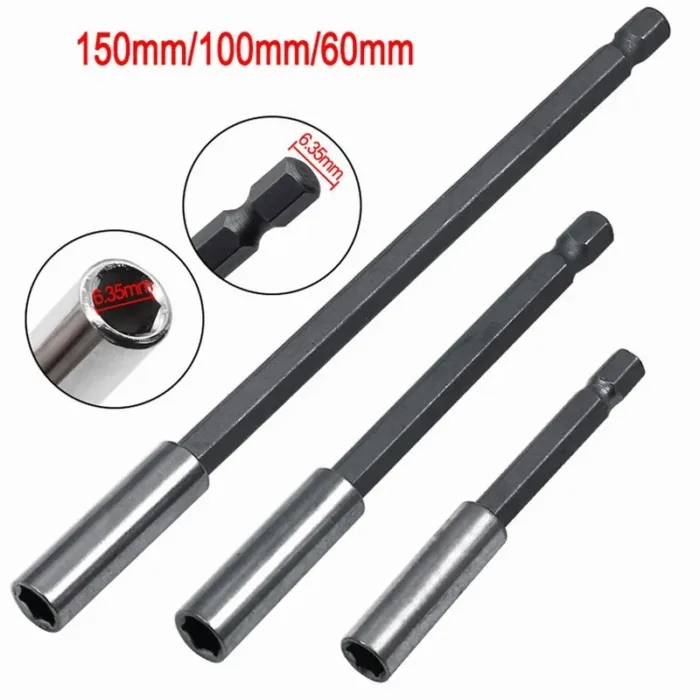 Electric Drill Socket Adapter 1/4 Hex shank self-locking quick release Screwdriver Extension Bar Bits Power Tools - Image 1