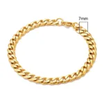 MKENDN 3-11mm Locomotive Men Punk Rock Stainless Steel Curb Cuban Link Chain Silver Color Bracelet For Women Biker Jewelry - Image 16