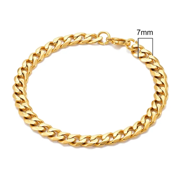 MKENDN 3-11mm Locomotive Men Punk Rock Stainless Steel Curb Cuban Link Chain Silver Color Bracelet For Women Biker Jewelry - Image 16