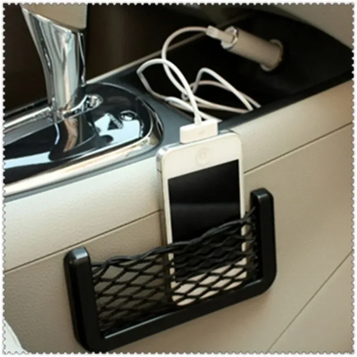 1pcs/2pcs Car Organizer Storage Bag Auto Paste Net Pocket Phone Holder Car Accessories 20*8CM 8*15CM Universal - Image 2