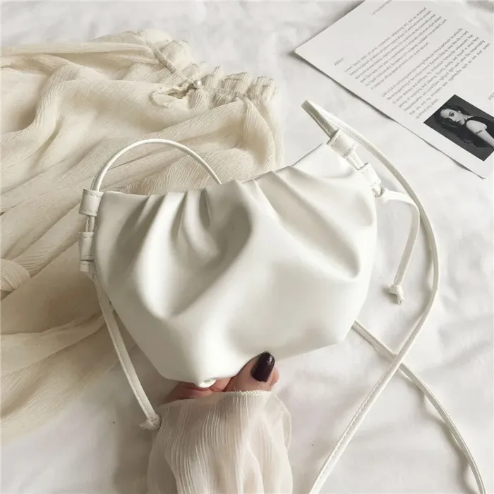 Fashion Women Shoulder Bag New Arrival Crossbody Bag Female Solid Color Pleated Design Ladies Bag Mini Zipper Cloud Bag For Girl - Image 11