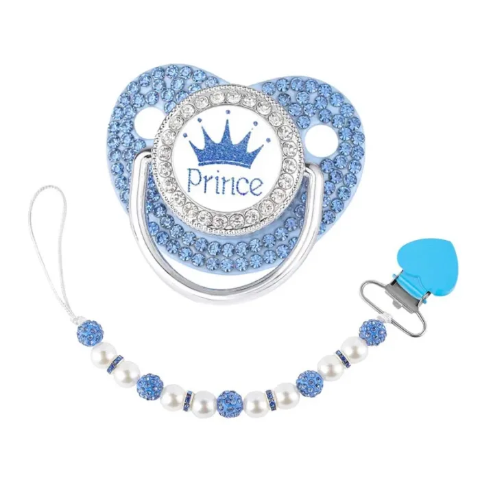 Luxury Crown Pacifier Clip Chain Set Baby Shower Gift Silicone Newborn Dummy Bpa Free Toddler Teether Zircon Baby Soother Nipple - Image 14