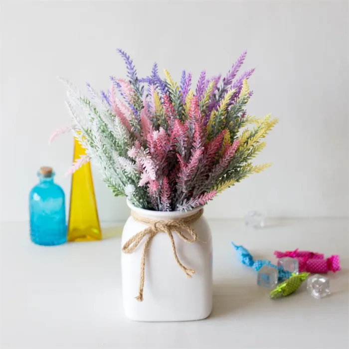 1 Bundle Lavender Artificial Flowers Romantic Provence Plastic Home Decorative Vase for Wedding Decor Grain Christmas Fake Plant - Image 2