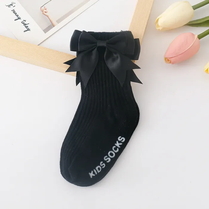 Toddler Socks Baby Accessories Girl Cute Bow Non-slip Floor Socks Children Kids Mid-tube Cotton Socks Infant Newborn Boy Clothes - Image 7