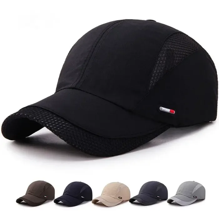 Summer Outdoor Sports Quick-Drying Mesh Baseball Cap Yuda Men Cap Simple Solid Color Hat - Image 1