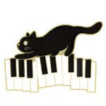 Instrument Piano Accordion Cat Enamel Pins Black Cat Music Note Lapel Badge Clothes Collar Brooch Backpack Jewelry Pin Wholesale - Image 12