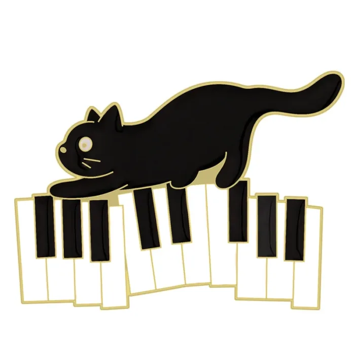 Instrument Piano Accordion Cat Enamel Pins Black Cat Music Note Lapel Badge Clothes Collar Brooch Backpack Jewelry Pin Wholesale - Image 12