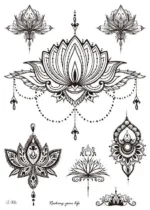 Size:210x150mm Waterproof Haina Tattoo Sticker Mandala Sexy Feather Temporary Tattoo Sticker - Image 12