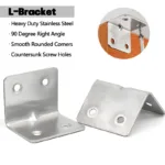 Stainless Steel Corner Bracket 90 Degree Angle Fixed Bracket Fixed Connector for Wood Furniture Fixation Cabinet Accessories - Image 2