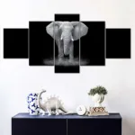 5 Piece Walking Elephant Sunset Africa Grassland Scenery Canavs Painting Prints Poster Living Room Wall Art Cuadros No Frame - Image 8