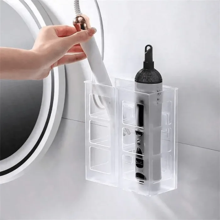 Hair Tool Organizer Wall Mounted Brushes Holder Punch-free Curling Iron Shelf Hair Straightener Storage Rack Bathroom Shelves - Image 4