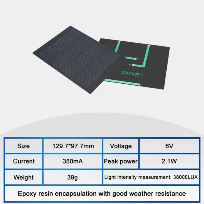 Wholesale 6V Mini Solar Panel 70mA 100mA 150mA 210mA 250mA 500mA 550mA Solar Cell Epoxy Board DIY Battery Power Charger Module - Image 8