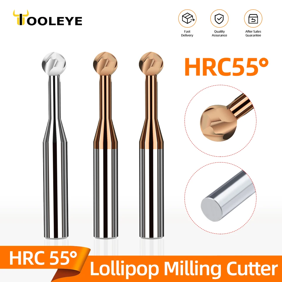 S0554d9914a8d4424a4bc3864967a6c2ce.webp Tooleye Carbide Lollipop Ball Nose Milling Cutter Rounded T Mill Tungsten Steel Cutters CNC Tools For Metal Machining - Image 1