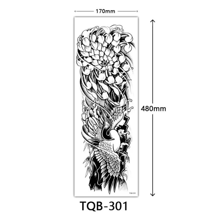 Body Art Full Fake Tatoo Tiger Wolf Flowers Rose Large Arm Tattoo Sticker Full Sleeve Waterproof Semi Permanent Tattoo Women Man - Image 9
