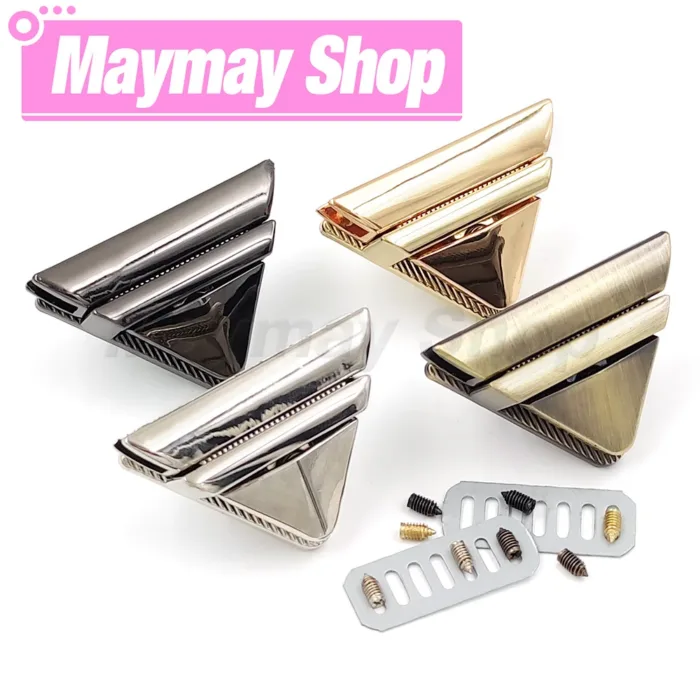 1pcs Metal Fashion Switch Lock Triangle Press Lock Clasp Leather Craft Women Bag Handbag Shoulder Bag Purse DIY Hardware - Image 1