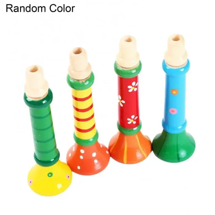 Multi-color Wooden Small Trumpet Kids Baby Musical Instrument Learning Toy Gift - Image 7