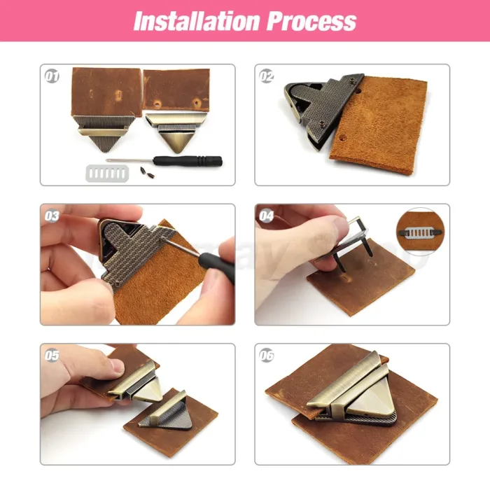 1pcs Metal Fashion Switch Lock Triangle Press Lock Clasp Leather Craft Women Bag Handbag Shoulder Bag Purse DIY Hardware - Image 6