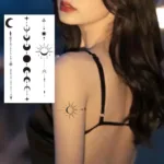 Adhesive Tattoo Waterproof Moon Pattern Temporary Tattoo with Plant-based Adhesive Long-lasting Body Art Fake Tattoos for Easy - Image 3