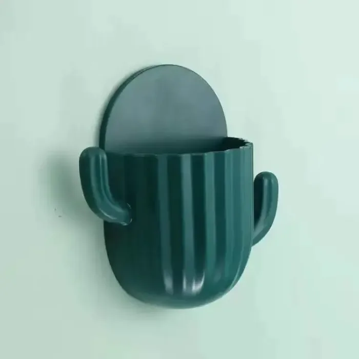 Toothbrush Holder Cactus Storage Rack Shaver Organizer Wall Self-adhesive Storage Drain Rack Prateleiras Bathroom Accessories - Image 6
