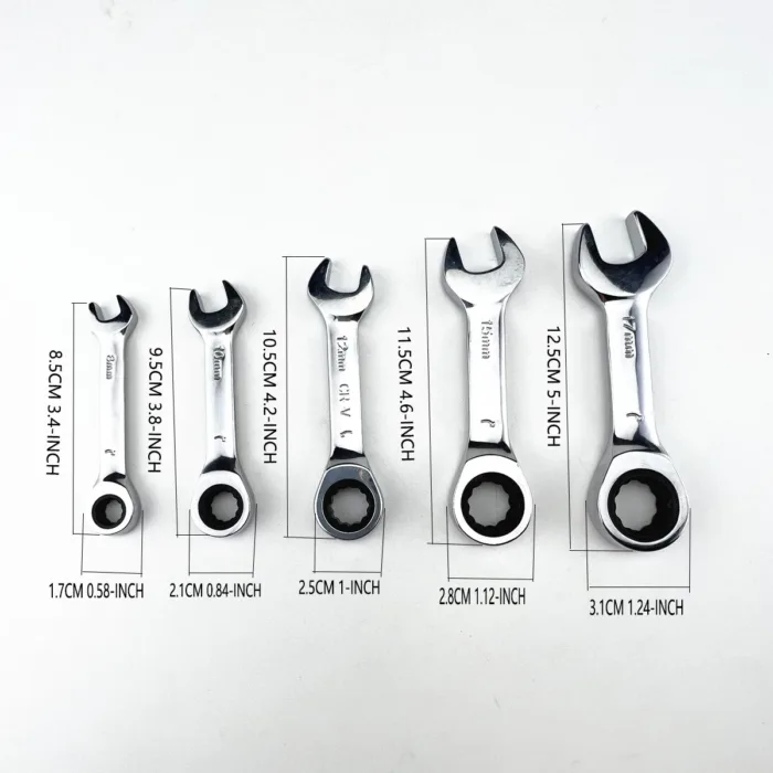 Short handle adjustable head ratchet wrench mini fast ratchet wrench labor-saving auto repair hardware dual-purpose wrench tool - Image 2