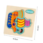 Montessori Wooden 3D Jigsaw Puzzle Cartoon Animals Children Learning Cognition Intelligence Puzzle Game Educational Toy for Kids - Image 5