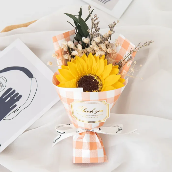 Artificial Soap Flower Rose Bouquet Gift Bags Valentine'S Day Birthday Gift Wedding Home Decor 3 Heads Rose Soap Bouquet Gift - Image 8