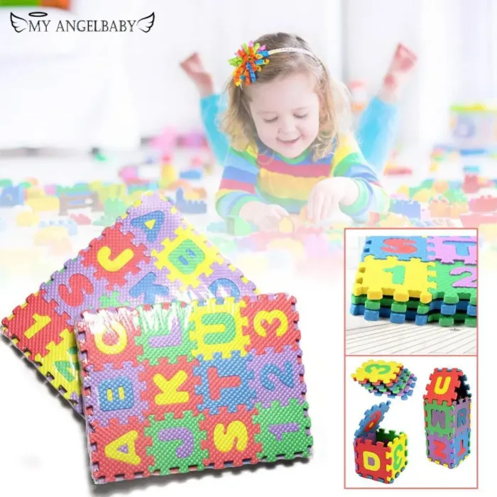 HOT 36 pcs children mini EVA Foam Alphabet Letters Numbers Floor Soft Baby Mat 3D puzzle Kids Educational toys - Image 1