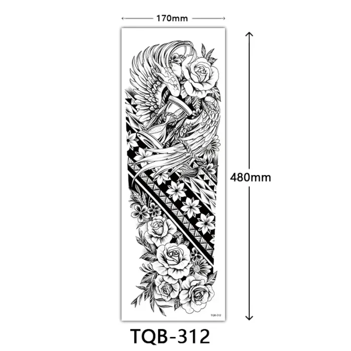 Body Art Full Fake Tatoo Tiger Wolf Flowers Rose Large Arm Tattoo Sticker Full Sleeve Waterproof Semi Permanent Tattoo Women Man - Image 16