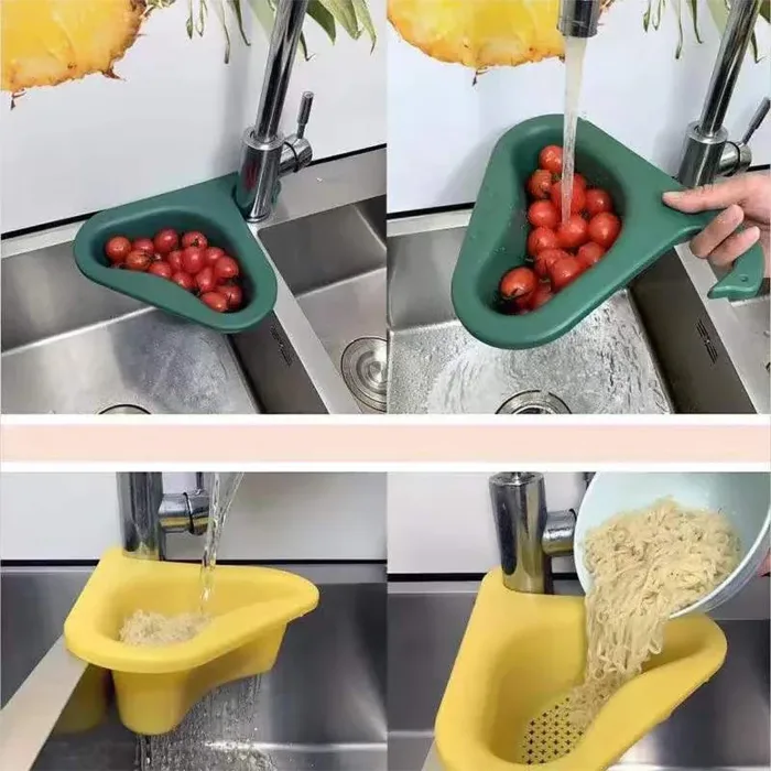Large Kitchen Sink Drain Basket Organizer Faucet Holder Strainer Food Garbage Colanders Draining Shelf Organization Accessories - Image 2