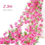 Artificial Flowers Cherry Blossom Sakura Garland Wedding Arch Garden Backdrop Home Party Decoration Silk Fake Plants Vine 230cm - Image 7