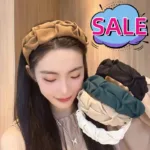 New Fashion Hair Hoop Hair Bands for Women Girls Pleated Wide Edge Solid Color Headbands Wide Hairband Hair Accessories Headwear