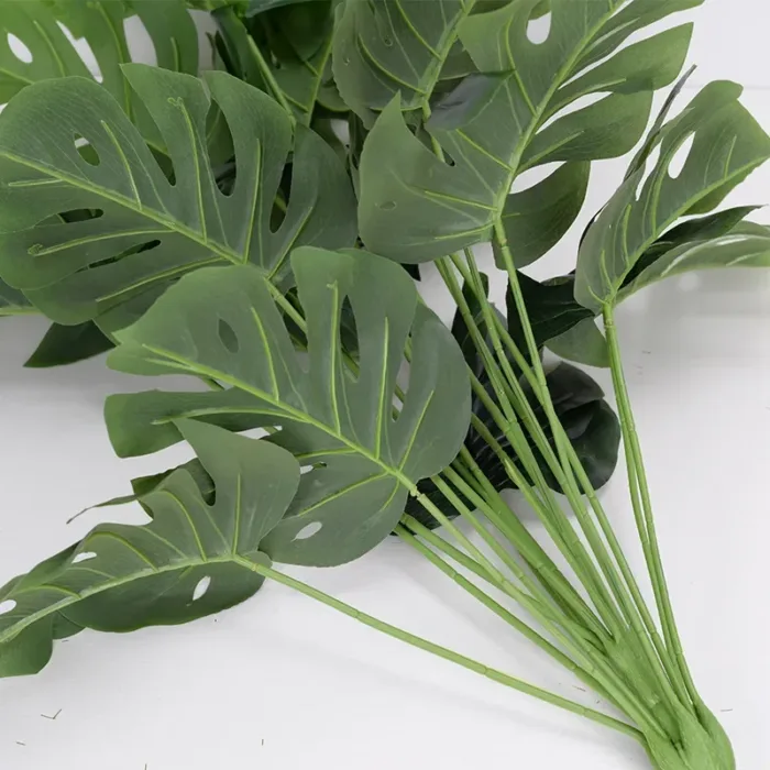 Artificial Plants Green Palm Leaves Monstera Home Garden Living Room Bedroom Balcony Decoration Tropical Plastic Fake Plant Long - Image 5