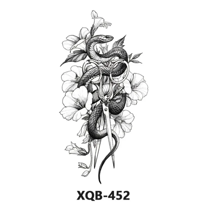 210 * 114mm Dragon, Snake, Lion Tattoo Sticker For Men And Women Black And White Color Transfer Printing Temporary Tattoos Art - Image 29
