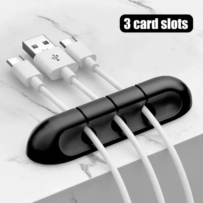 Data Cable Storage Desktop Cable Organizer Charging Cable Fixed Artifact Mobile Phone Bedside Silicone Line Card Headset Hub - Image 9