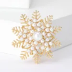 Dmari Women Brooch Delicate Lapel Pin 2-Color Pearled Snowflake Brooch Pin Luxury Jewelry Accessories For Clothing - Image 4