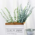 12/10PCS Eucalyptus Leaves Bunch Branch Artificial Plastic Plants Leaves Green Stems Wedding Faux Fake Flowers Cake DIY Decor - Image 3