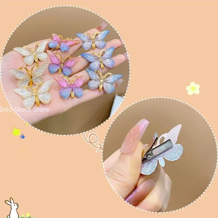 5PCS Sweet Stereoscopic Color Gradient Cute Baby Hairpins Kids Hair Clips Children Headwear Princess Barrette Girls Accessories - Image 6