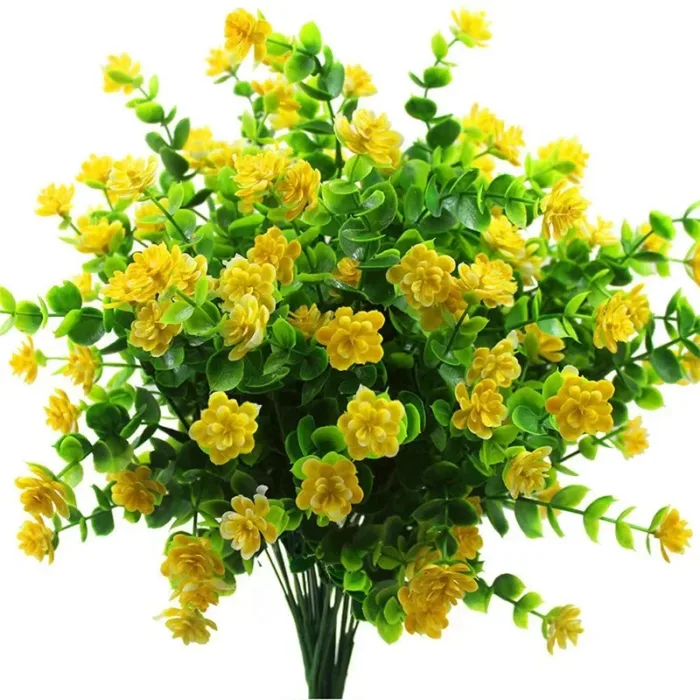 Artificial Flowers Outdoor Fake Flowers Home Decoration Plastic Green Bush Balcony Living Room Holiday Party Decoration Camellia - Image 6