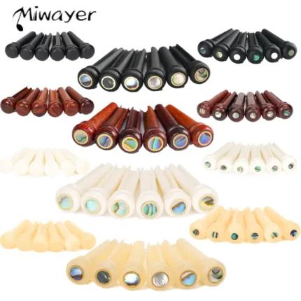 Miwayer Acoustic Guitar Bridge Pins of Various Styles 6pcs , Cow Bone/Ebony/Cocoapolo Wood Guitar Fixed String Nails